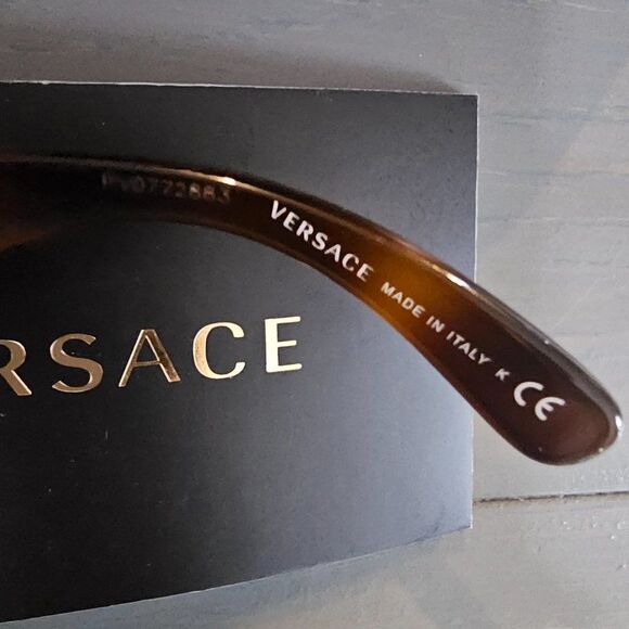 Versace Men's Havana Aviator 48 mm Sunglasses VE4391 531771 - Picture 12 of 16